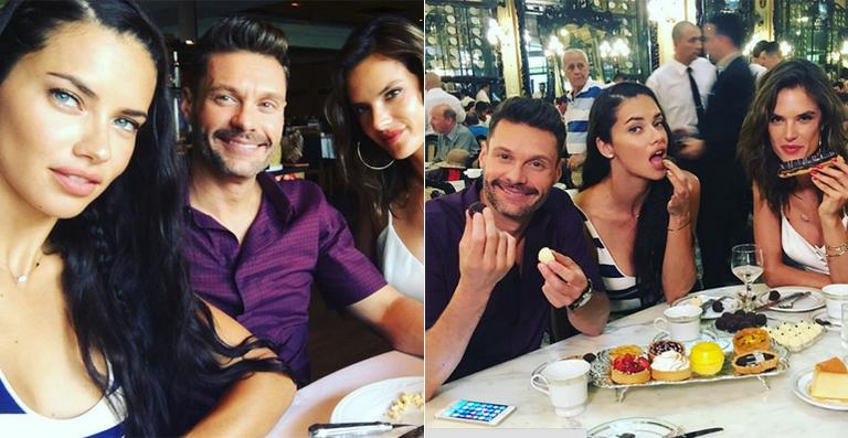 Ryan Seacrest curte a tarde no Rio com modelos brasileiras