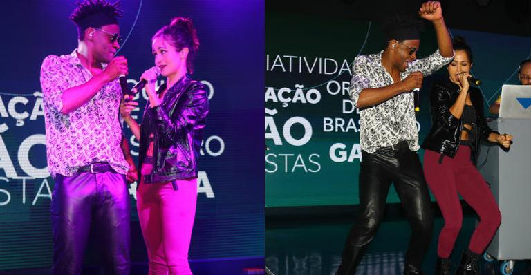 Nanda Costa e Toni Garrido sobem ao palco juntos em show