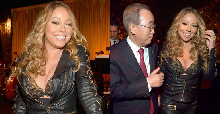 Mariah Carey abusa do decote em evento