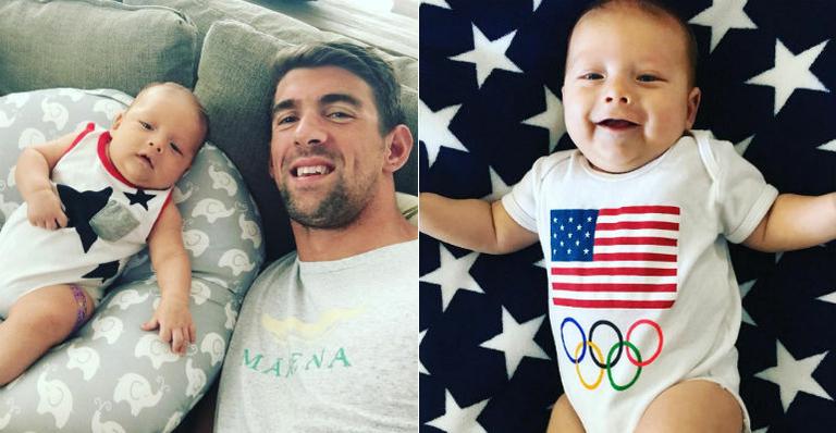 Com apenas 3 meses, filho de Michael Phelps é o torcedor mais fofo da Olímpiada