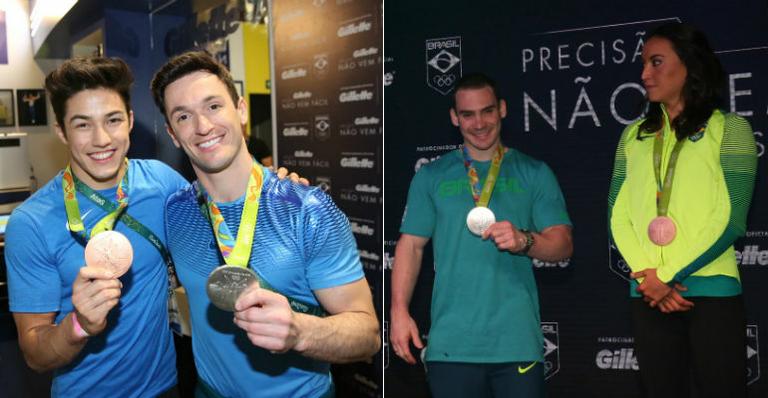 Atletas celebram medalhas nos Jogos Olímpicos Rio 2016