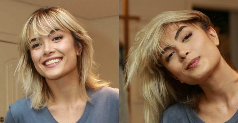 Super loira, Maria Casadevall se diverte e chama a atenção em evento