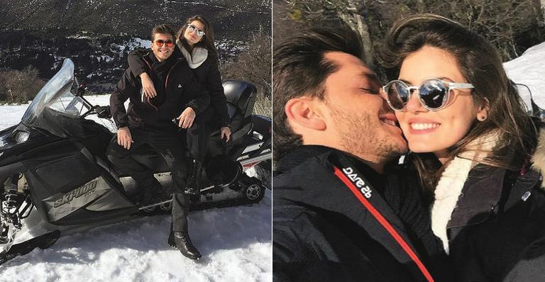 Klebber Toledo e Camila Queiroz: juntos na neve