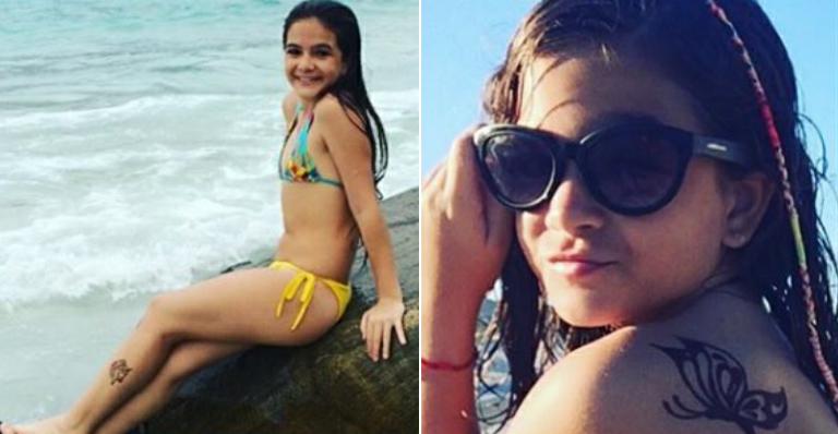 Mel Maia explica tatuagens pelo corpo aos 12 anos: “Adoro fazer nas férias”