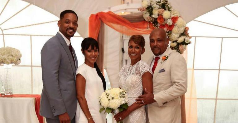 Will Smith acompanha Jada Pinkett Smith no casamento de sua sogra