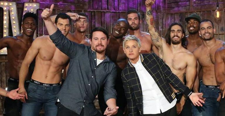 Channing Tatum invade programa de Ellen DeGeneres com dançarinos de ‘Magic Mike Live’