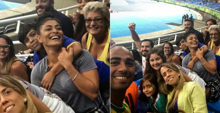 Juliana Paes assiste aos Jogos Paralímpicos com sua família