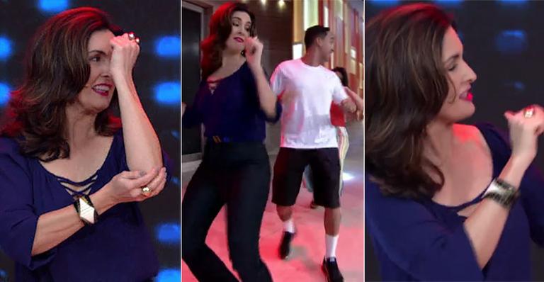 Solteira, Fátima Bernardes dança hit de Wesley Safadão no ‘Encontro’ e fãs não perdoam