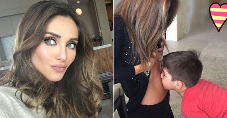 Grávida, Anahí ganha beijinhos dos sobrinhos na barriga e encanta fãs