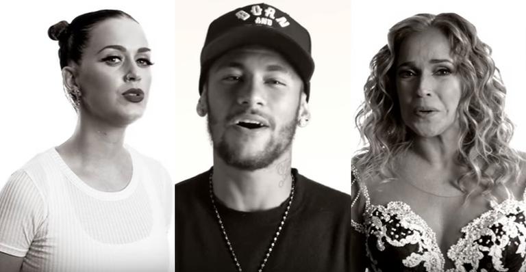 Neymar canta ‘Imagine’ em vídeo com Katy Perry, Daniela Mercury e outros artistas