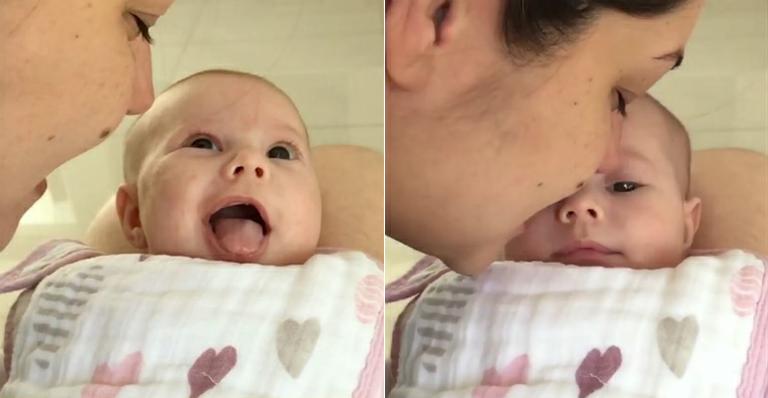 Thais Fersoza paparica a filha e declara: “Ela é assim, cheia de charminho e gargalhadinhas”