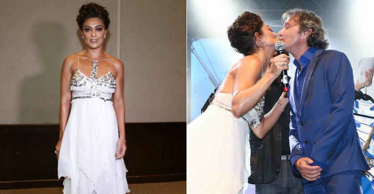 Juliana Paes leiloa selinho em evento beneficente