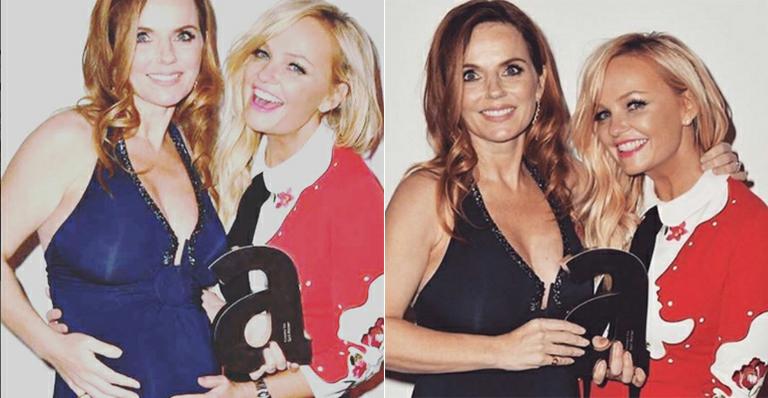 Geri Halliwell exibe barriguinha de grávida com Emma Bunton: “Outro spice baby”