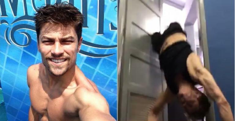 Raphael Sander, participante do Saltibum, leva tombaço em verdadeira videocassetada