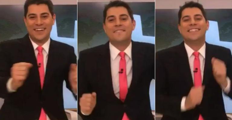 Evaristo Costa faz dancinha hilária para comemorar a chegada da sexta-feira