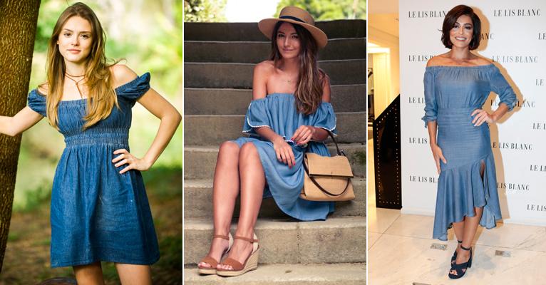 Vestido ciganinha jeans: tendência é opção versátil para o calor
