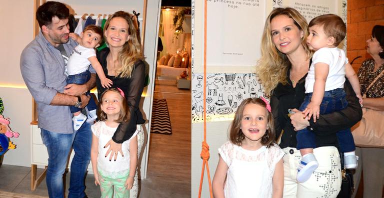 Fernanda Rodrigues leva a família para evento no Rio de Janeiro