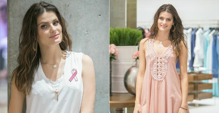 Isabeli Fontana participa de ação em prol do ‘Outubro Rosa’