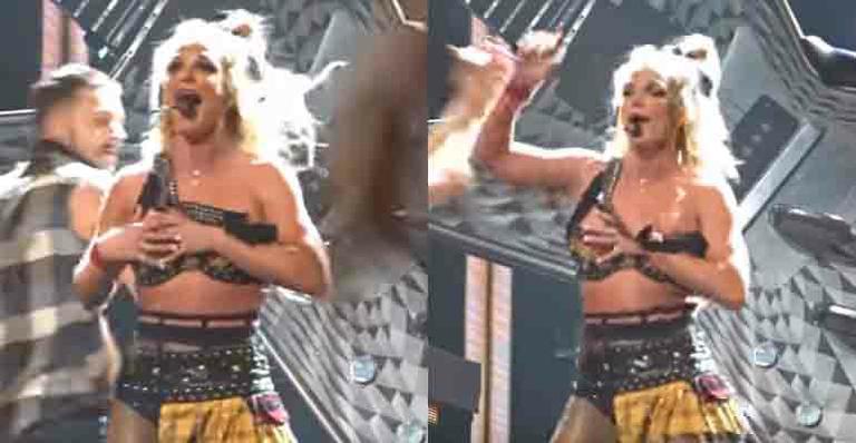 Figurino deixa Britney Spears em apuros durante show