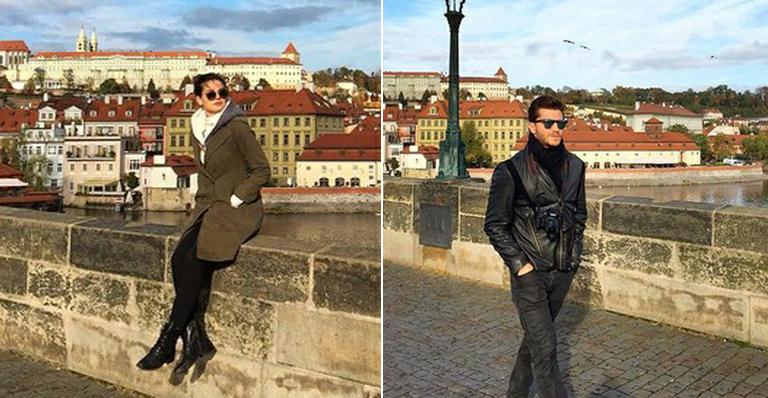 Camila Queiroz e Klebber Toledo curtem viagem romântica pela Europa