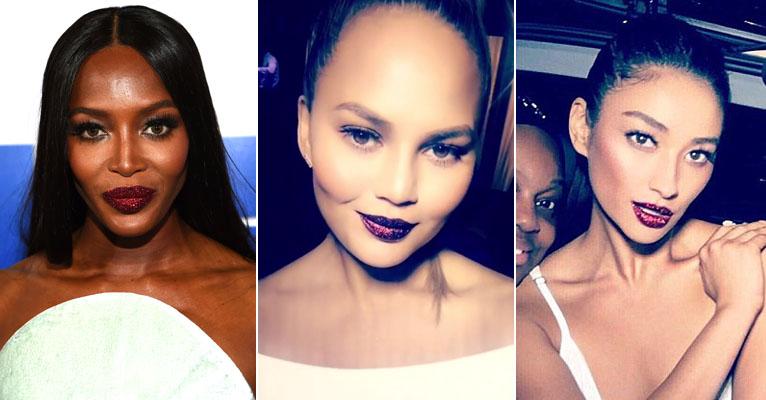 Glitter lips: batons com glitter fazem sucesso entre celebs como Naomi Campbell