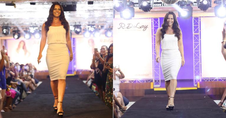 Com um vestido justíssimo, Viviane Araújo surpreende fãs em desfile
