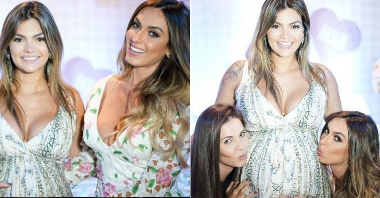 Kelly Key recebe Nicole Bahls e amigos em chá de bebê
