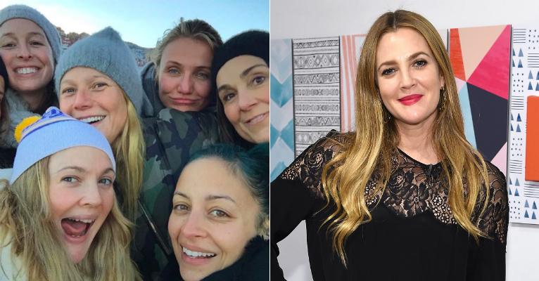 Drew Barrymore festeja a amizade em foto sem make com Cameron Diaz e Gwyneth Paltrow