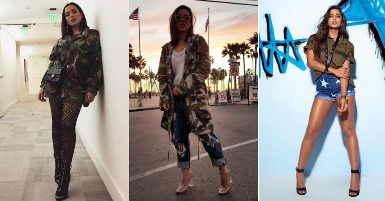 Tendência militar conquista Anitta e deixa seus looks mais estilosos; saiba usar