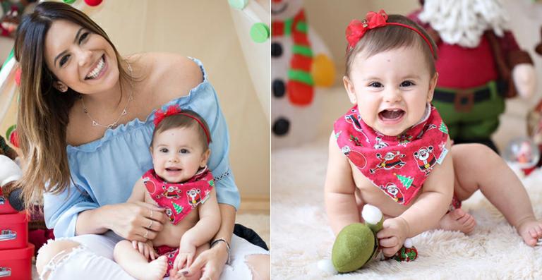 Rubia Baricelli faz ensaio de natal com a filha, Helena