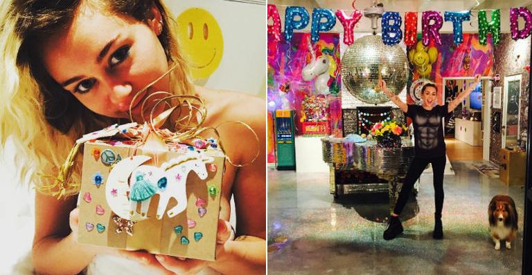 Miley Cyrus mostra detalhes de sua comemoração de aniversário