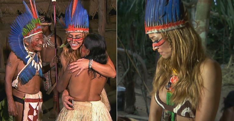 Sabrina Sato se transforma em índia durante uma visita a tribo na Amazônia