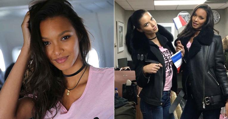 Laís Ribeiro e Adriana Lima se divertem em voo para Paris antes do Victoria’s Secret Fashion Show