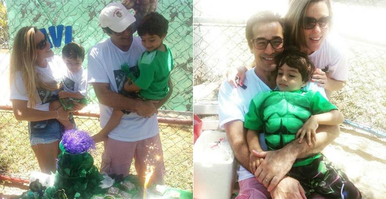 Luciano Szafir celebra o aniversário do filho, David