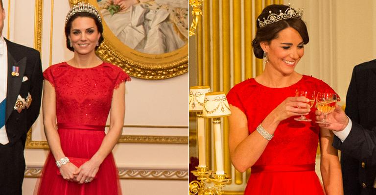 Kate Middleton vai a jantar de gala e repete vestido usado há um ano atrás