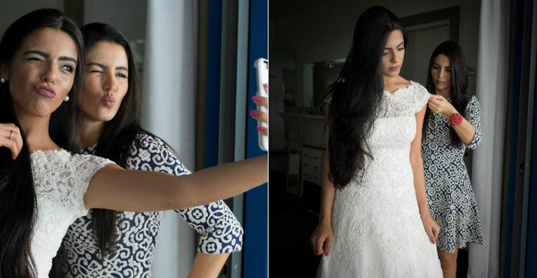 Larissa Saad, eleita de Lucas Moura, prova vestido de noiva