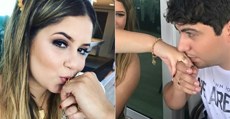 Agora noivos, Marília Mendonça e Yugnir Ângelo trocam declarações de amor