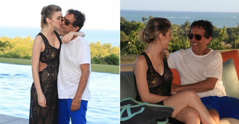 Ricardo Almeida curte festa com o novo amor, Fran Siqueira