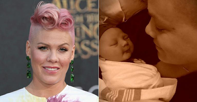 Pink apresenta o seu filho recém-nascido, Jameson