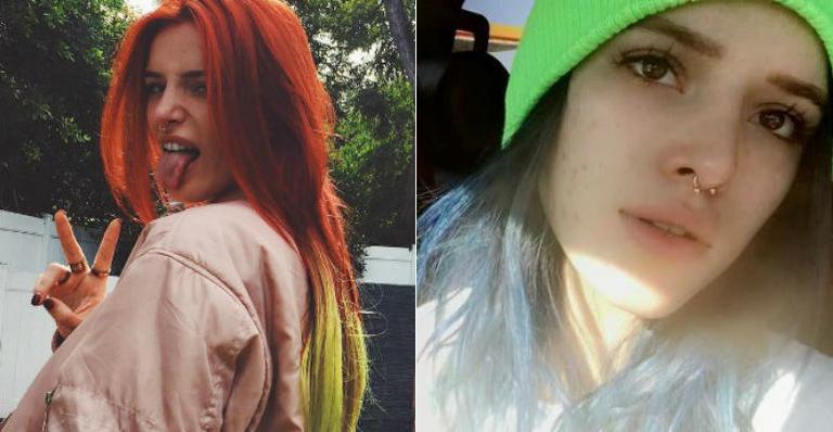 Novo visual! Bella Thorne corta o cabelo e pinta os fios de azul marinho