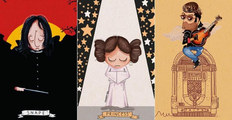 Ilustrador homenageia artistas que morreram em 2016