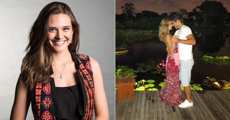 Juliana Paiva dança forró agarradinha com o namorado, Juliano Laham, e se declara