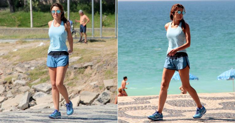 Patrícia Poeta chama atenção pela magreza em corrida na praia