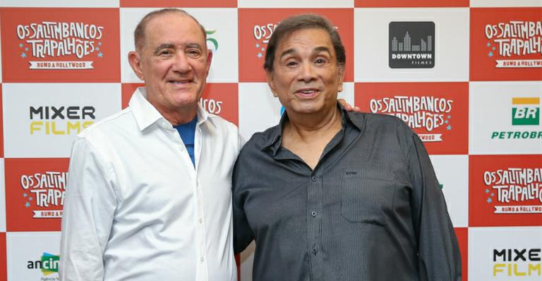 Renato Aragão e Dedé vão à pré-estreia de ‘Os Saltimbancos Trapalhões’