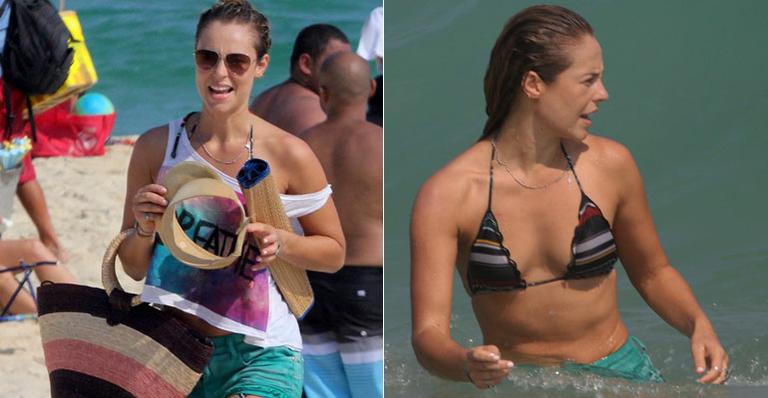 Prestes a retornar à TV, Paolla Oliveira alivia o calor com banho de mar