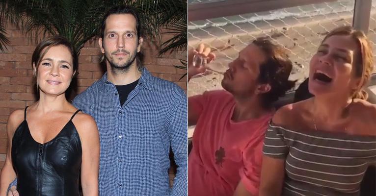 Adriana Esteves e Vladimir Brichta fazem mannequin challenge em casa e mostram os filhos