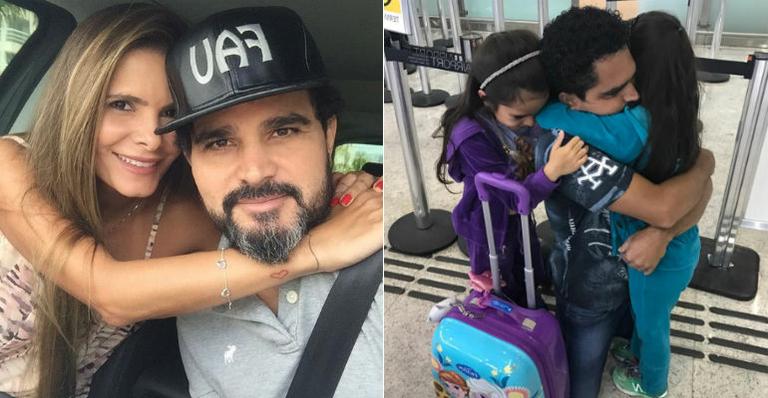 Flávia Fonseca se despede do amado, Luciano Camargo, e embarca com as filhas para a Disney: “Difícil ir sem você”