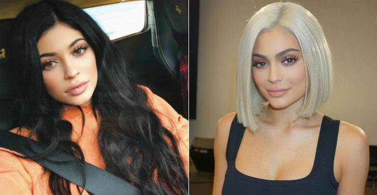 Kylie Jenner muda novamente o visual e surge com os cabelos curtos e platinados
