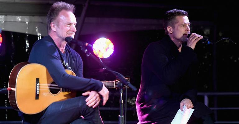 Brad Pitt e Sting se unem em evento beneficente nos EUA