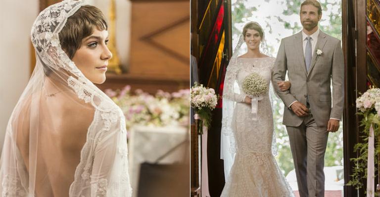 Confira os detalhes do vestido de noiva de Isabella Santoni na novela ‘A Lei do Amor’